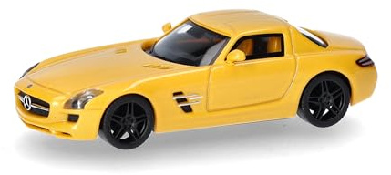 Herpa Model Car Mercedes-Benz SLS AMG, Solar Beam, miniature scale 1:87, collectible, Made in Germany, plastic model