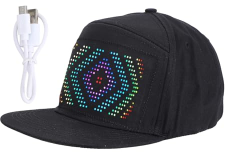 Bonbela LED Cap Programmierbares Hut Anpassbare LED -Hut -BT -App -Steuerung mit 16x32 LED -Displaybildschirm für Festivalpartykonzert