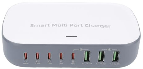 Luocute USB-Ladeblock, PD100W-Ladestation, USB-Hub-Block, Würfel-Wandladegerät, Netzteil für Mehrere Geräte, Multi-Port-GaN-Ladestation, Mehrfachverhinderung (EU-Stecker)