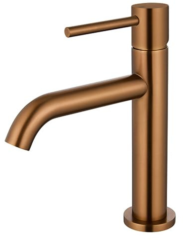 Edouard Rousseau - Mitigeur Lavabo SCRIPY - Aérateur Économie d’Eau -3 Finitions Disponibles - Livré Complet avec Vidage (Cuivre Titane)