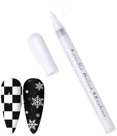 Weißer 3D Nagellack Stift - Nagelkunst Graffiti Nagellack Stifte - Wasserbasierter Schnelltrocknende Nail Art Marker Nagelkunststift - Weiß Nagelstifte Für Nägel Frauen Nageldesign Werkzeuge (White)