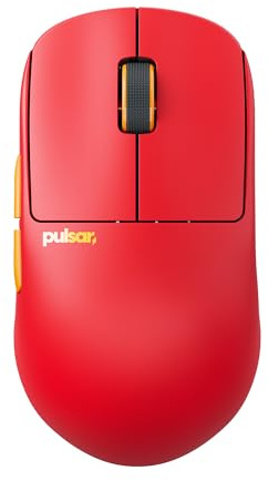 Pulsar Gaming Gears X2H Crazylight Gaming-Maus kabellos, Mini, Volcano | Ultraleicht 1.30 oz (37g), Symmetrisch, Nach innen gewölbte Seiten, Relaxed Claw/Claw Grip, XS-1, 32K DPI, 8K