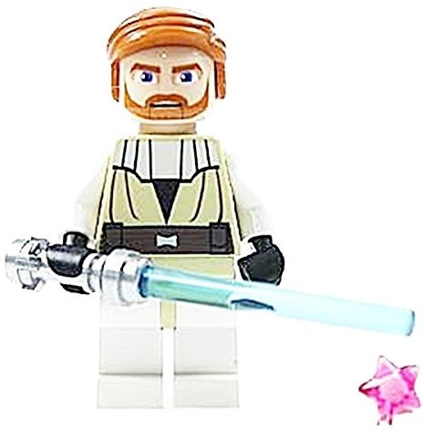 LEGO Star Wars - Figurine Obi Wan Kenobi avec sabre laser et étoile rose
