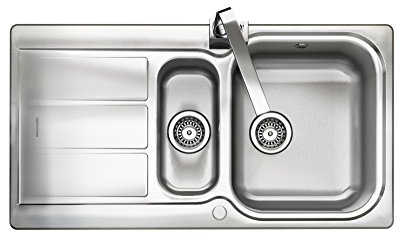 RANGEMASTER Glendale GL9502 950 x 508mm 1.5 Bowl Stainless Steel Kitchen Sink with Wastes