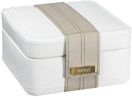 Dulwich Designs Cream & Mink Leather Earring Jewellery Box