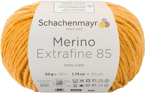 Schachenmayr Merino Extrafine 85 9807554-00226 gold meliert Handstrickgarn, Schurwolle