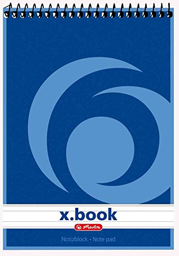 herlitz Spiralnotizblock x.book, DIN A7, 50 Blatt, liniert VE=5