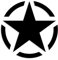 1 Sticker Army Stern schwarz I kfz381 I Ø 5 cm I Auto-Aufkleber KFZ Laptop Handy USA US Militär military star car Hot Rod