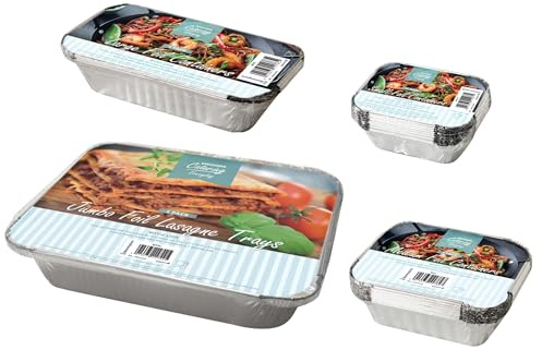Small, Medium, Large & Jumbo Food Assorted Sizes - Cooking Foil Trays with Lids (30 Pack)