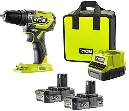 Ryobi RB1820C Batteria al Litio+ 18 V One+ 2,0 Ah Compatta, con Indicatore dello Stato di Carica, di Lunga Durata, Scocca con Protezione dagli Impatti