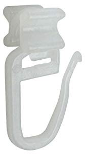 Faltengleiter beweglich, Gardinen-Faltenhaken mit X-Gleiter, für Alu-Schienen mit 6mm-Laufbreite, 20 Stück