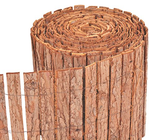 Festnight Rinde Dekorativer Gartenzaun Rindenzaun Gartendekor Zaun 1000 x 30 cm