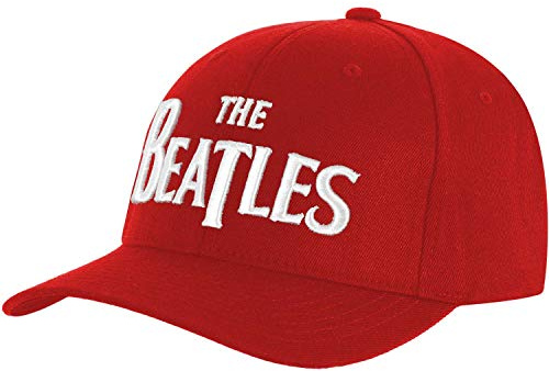 The Beatles Drop T White Logo Red Baseball Cap
