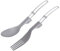 iBasingo 2 Piezas/Lote Cuchara De Acampar De Titanio Spork Picnic Tenedor con Mango Plegable Ultraligero Vajilla Exterior Utensilios para Horquillas Picnic Senderismo Viaje Uso En El Hogar Ti1569I