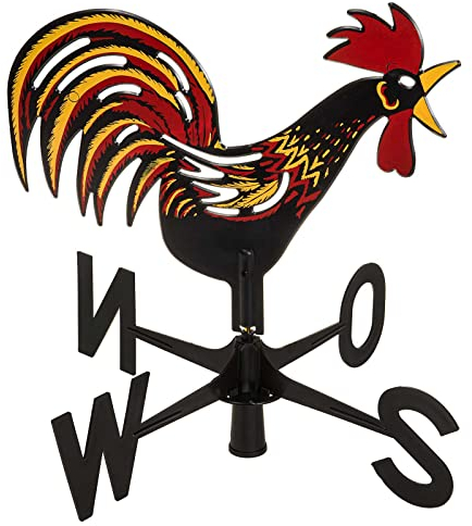 SIDCO Wetterhahn Wetterfahne Windrad Windspiel Hahn Garten Deko Gartenstecker