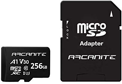 ARCANITE 256GB microSDXC Memory Card with Adapter - A1, UHS-I U3, V30, 4K, C10, Micro SD, Optimal read speeds up to 90 MB/s