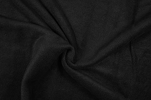 Polarfleece Antipeling 0,5 m Uni - Kuschelfleece Microfleece Meterware - Fleece Stoff- 400g/m (Schwarz)