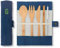 Set couverts en bambou | Couverts en bois | Kit couverts écologique | Couteau, fourchette, cuillère et paille| Couverts de voyage | Couverts camping avec housse de rangement | Océan | Bambaw