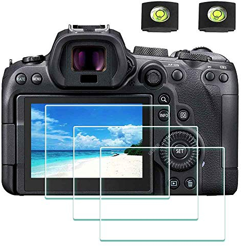 ULBTER Displayschutzfolie Schutzfolie für Canon EOS R7 /EOS R6 Kamera & Blitzschuh-Abdeckung EOSR6 EOSR7 LCD Gehärtetes Glas Kratzfest -3 Stück