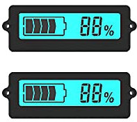 DollaTek 2Pcs Meter, DC 8-63V Lead Acid Battery Capacity Tester 12V-48V LCD Digital Battery Monitor Panel Gauge, Lithium Battery Status Indicator for Universal Auto Car Vehicle