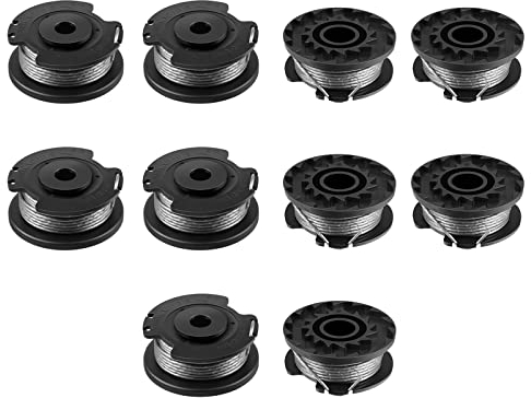 RUIITEN Bobina di Ricambio Bosch per tagliabordi da 0,2 cm 4,9 m Compatibile con tagliaerba Senza Fili Art 23 SL e Art 26 SL (Sostituzione: F016800385) 8 Bobine + 2 Tappi