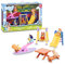 Bluey - Parque, Playset de Juegos con 5 Figuras de los Personajes de la Serie y Accesorios del Parque, Columpio, tobogán, balancín y Mesa de Picnic, niños y niñas +3 años, Famosa (BLY51000)