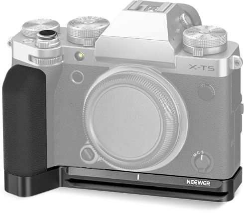 NEEWER X-T5 L Griff, kompatibel mit Fujifilm, Metall L Platte mit Silikongriff, Auslöser, verdrehsichere 1/4 Schraube, 3/8 1/4 Gewinde, Arca Basis, kompatibel mit SmallRig Zubehör, CA014G