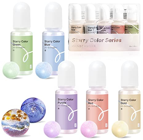Epoxidharz-Farbpigment, 5 Farben, Harzfarbe, UV-Harzpigment, hochkonzentriertes Harz-Farbpigment für DIY-Schmuckherstellung, Harz-Schlüsselanhänger, Kunstherstellung