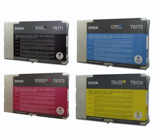 Epson Original T6171 T6172 T6173 T6174 schwarz, Cyan, Magenta, gelb Tintenpatronen High Capacity B-500DN, B-510DN (Datum überschritten)