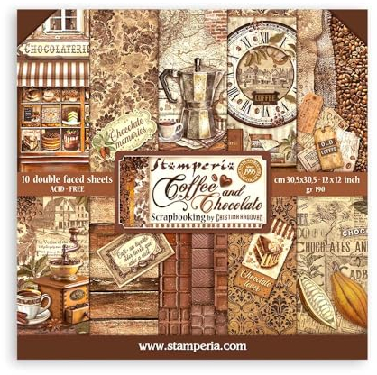 Scrapbooking Pad 10 sheets cm 30,5x30,5 (12x12) - Coffee and Chocolate