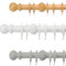 Beaugec Wooden Curtain Pole – Curtain Pole for Eyelet Curtains – 28mm Premium Quality Curtain Pole with Round Finials, Door Curtain Pole Suitable for any Room (Grey, 120cm)