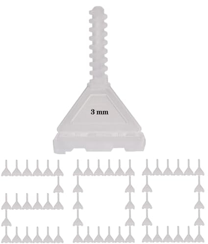 Deuvuo 200 Pcs 3mm Tile Spacer, Revolutionary 3mm Screws Tile Levelling System, Tile Installation Tool for Stones and Floors