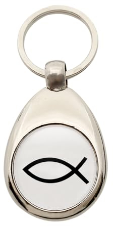 Huuraa Schlüsselanhänger Fisch Symbol Geschenk Metall Einkaufswagenchip Fisch Geschenkidee