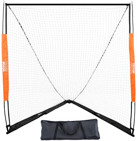 VEVOR Lacrosse-Tor, 6' x 6' Lacrosse-Netz, tragbares Lacrosse-Tor mit Tragetasche, Glasfaserstange, Hinterhof-Lacrosse-Trainingsausrüstung, einfach aufzubauendes College-Tor, perfekt für das Training