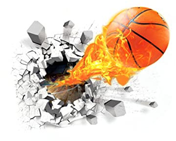 Gadpiparty Sports Wall Art Basketball Decal Easy Peel Stick for Boys and Girls Living