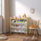 Duffy® Kids Storage Unit Toy Box Organiser Bookshelf With Removable Baskets, for Bedroom, Nursery, Playroom (Natural Wood/White)