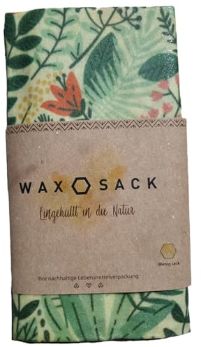 OGF® WAXOSACK 27x33 Brotbeutel Bienenwachs Frische stilvoll bewahren: Wachsbeutel mit Kräutermotiv, Perfekt für Gebäck und Gemüse