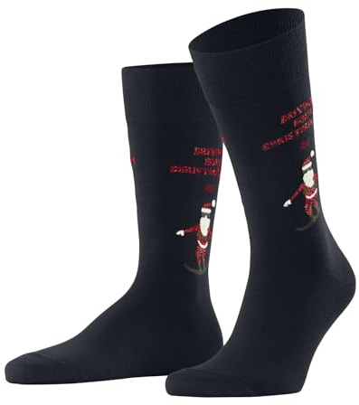 Burlington Herren Socken Snowboarding Santa M So Baumwolle gemustert 1 Paar, Blau Marine 6120, 40-46