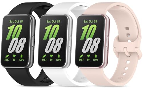 RenSheng 3 Piezas Correas Samsung Galaxy Fit 3 SM-R390, Correa de Silicona Compatible Samsung Galaxy Fit 3 Correa Deportiva Pulsera de Repuesto