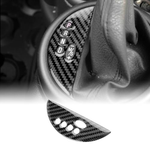 KUNGKIC Für MINI COOPER R50 R53 2001-2006 Kohlefaser Auto Schalthebel Gangschaltung innerer Rahmen Aufkleber Dekorativ Zubehör Geschenk (Schwarz)