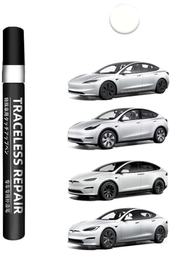 TOPABYTE Ausbesserungslackstift für Tesla Model Y/X/S/3 Highland Karosserielack-Reparaturset, zum Löschen von Kratzern im Auto, Reparaturstift für Tesla Besitzer (Pearl White Multi-coat)-PPSW