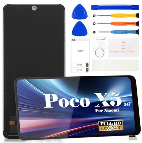 Pantalla LCD TFT para Xiaomi Poco X5 5G para Redmi Note 12, reemplazo de pantalla para 22111317PG Touch Digitizer Assembly Kits de reparación (negro, sin marco)
