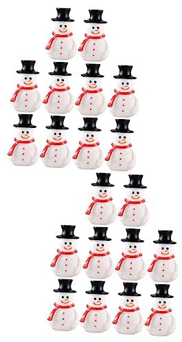 Cabilock 20 Pz pupazzo di neve micro paesaggio oggettistica natale oggettistica natalizia casa delle bambole in miniatura figurine di pupazzo di neve di natale il addobbi natalizi