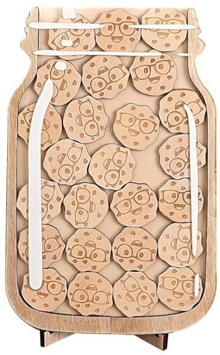 CUTeFiorino Elektrische Sachen 25 Smart Cookies Verhaltensglas für Kinder Klassenzimmersystem Aufgabenglas für Kinder Anreizglas für/Mädchen zu Hause Sparschwein Mädchen Schlüssel (Khaki, One Size)