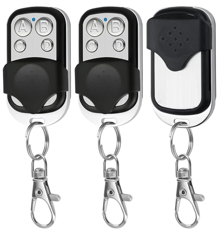 3PCS Télécommande Universelle Portail 433.92 MHz, Télécommande Garage Sans Fil à 4 Boutons, Duplicateur Porte de Garage, Clonage Porte Électrique, Copie Telecommande Universelle 433 mhz