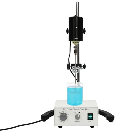 Elektrischer Rührer, Laborrührermischer aus Edelstahl, Einstellbarer Overhead-Stirrer Wird zum Rühren Beschichtungen Mischungen und Reagenzien 3000 U/min, 0-120 Min Timer