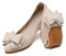 YOUNIFIZ Women Ballet Flats Foldable Fashion Bowtie Comfort Pointed Toe Slip On Ballerina Ladies Casual Comfort Faux Suede Loafers (Cream,Size 5.5)