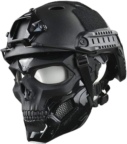 Bvawtrs Taktische Schutzmaske, Vollgesichtsbrille, Totenkopfmaske, Doppel-Design, verstellbarer Riemen, Modus zum Tragen