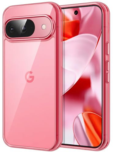 JETech Hülle für Google Pixel 9/9 Pro 2024, Nie Vergilbung Stoßfest Handyhülle, Anti-Kratzt Harte PC Rückseite Schutzhülle (Peony)