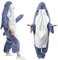 Lanqinglv Hai Decke Mit Ärmeln Für Erwachsene,Shark Blanket Flanell mit Kapuze,Hai Decken Hoodie Blau Hai Schlafsack Geschenk,Tragbare Decke Kapuzenpullover,Flauschige Kuscheldecke,XL